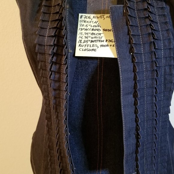 🔻REDUCED❣ 706 NWOT Classy Classiques Entier Denim Top 2 Ruff - Picture 6 of 13